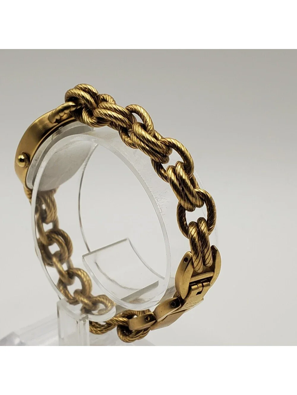 Quartz Chain Link Style Band Womens Watch  Gold Tone 19mm New Battery